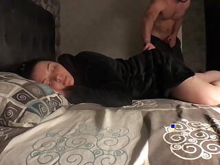 Decided to bang the sleeping roommate, but she's a bitch to stay awake!